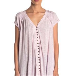Free People Highland Button Top Tunic Lilac Size XS